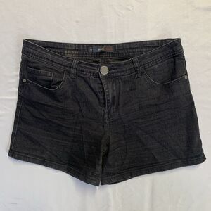 Red Blue Denim Women's Denim Shorts Size 7/8 W30 Black Denim Jort Stretch Casual